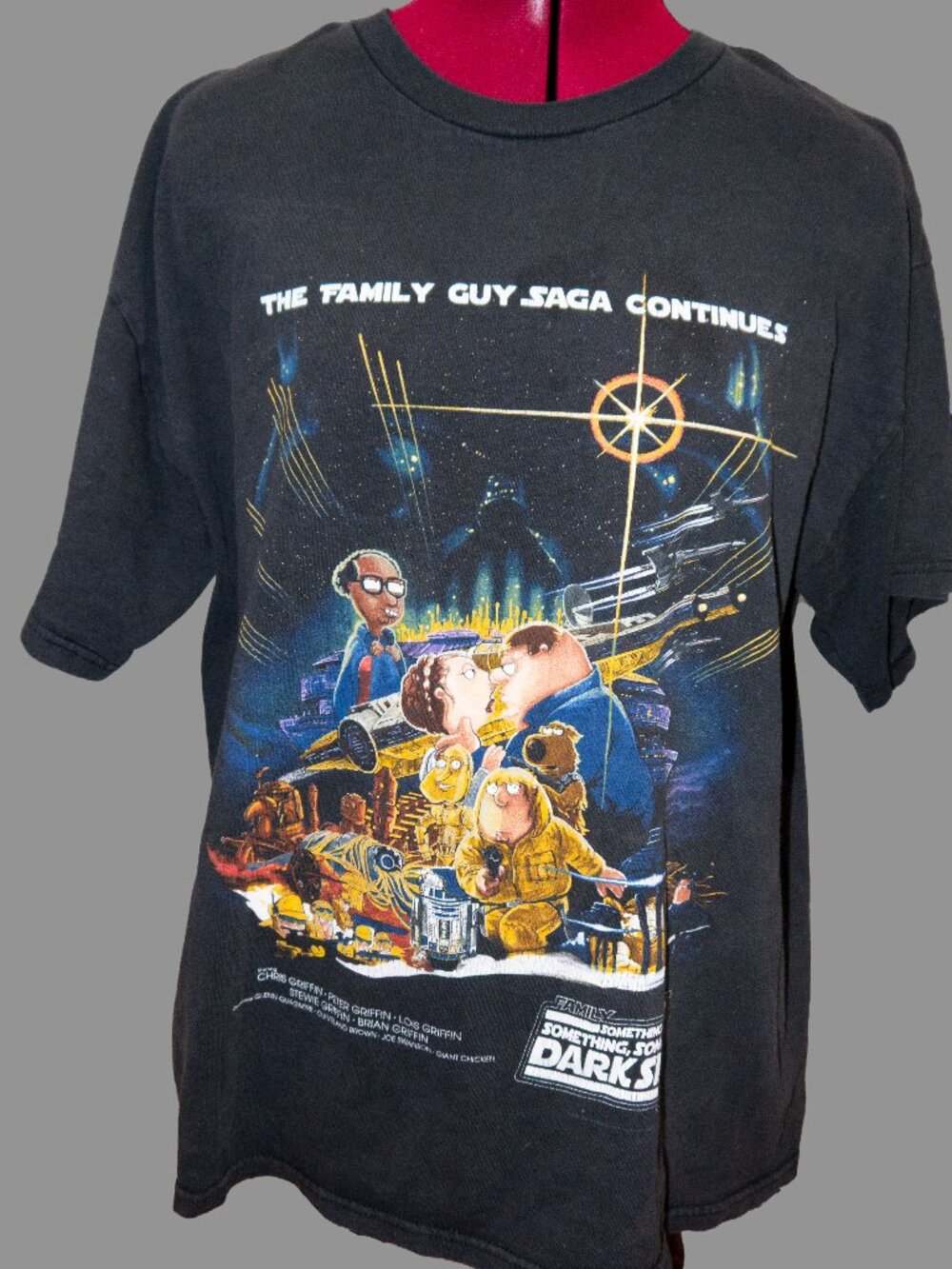 2009 Family Guy Star Wars Something Dark Side Graphic T-Shirt Large